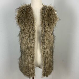 Hippie Rose Women’s‎ Faux Fur/ Ribbed Knit Sweater Vest Cottagecore Boho Small